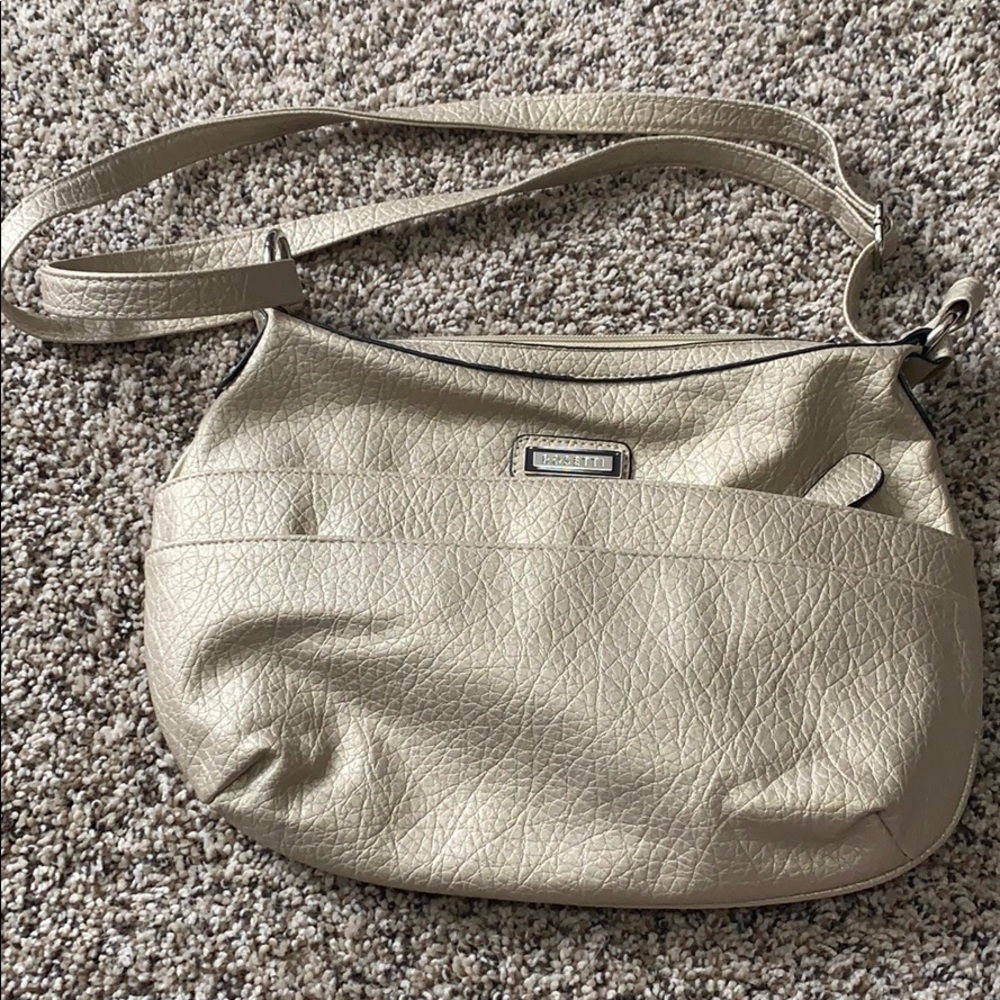 Cream gold shoulder purse